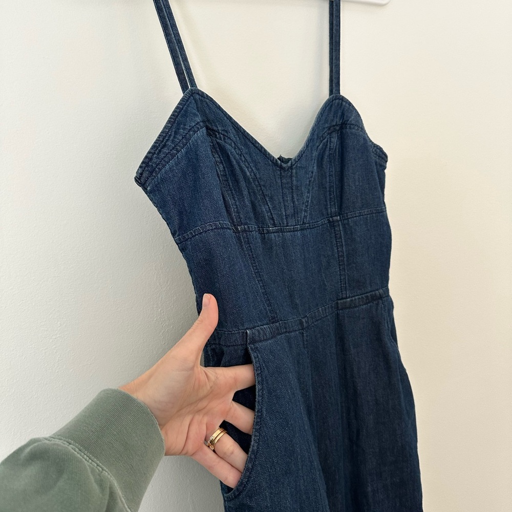 Express Dark Blue Women's Denim Romper - Picture 5 of 6